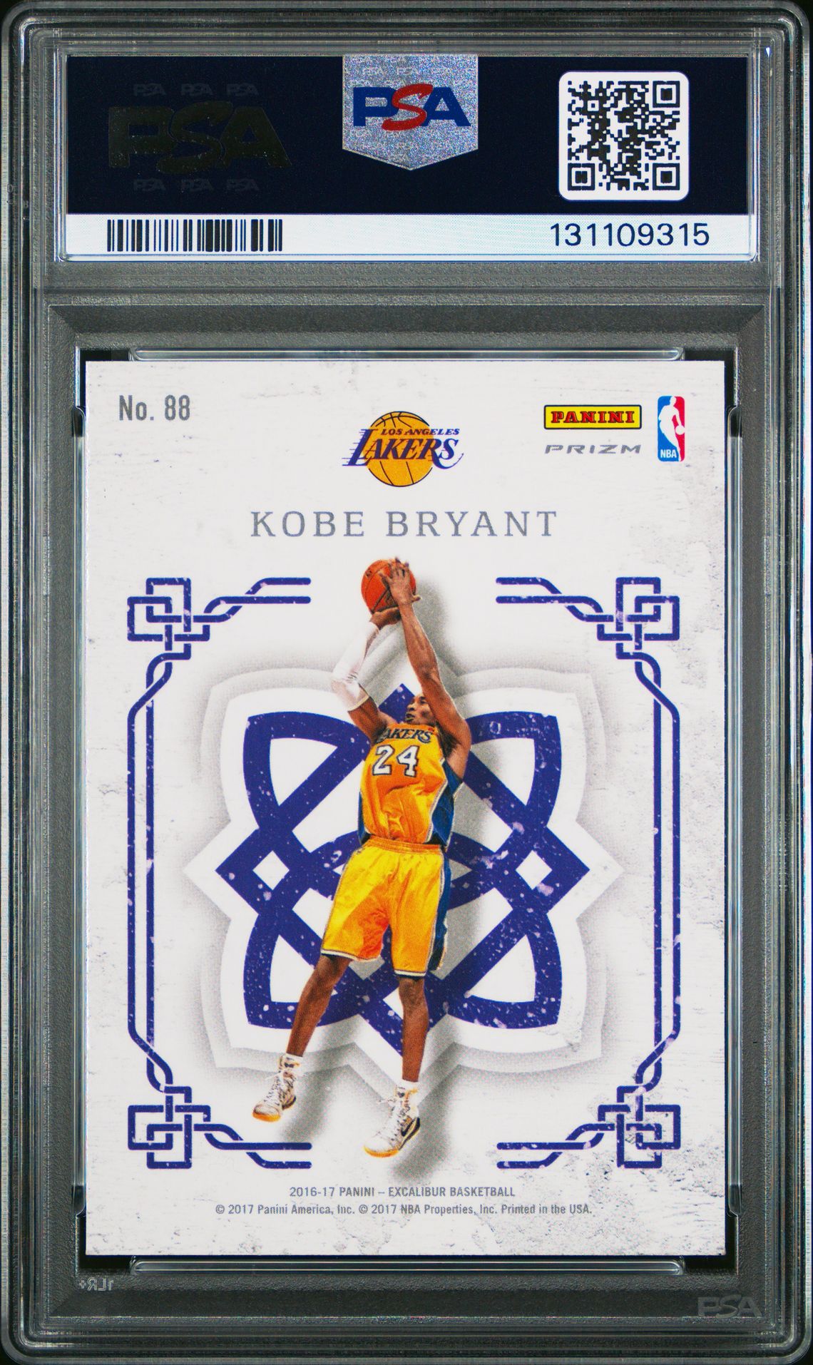 2016 Panini Excalibur Crusade #88 Kobe Bryant PSA 9