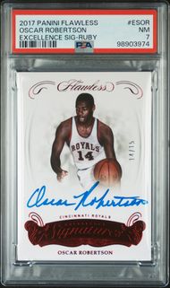 2017 Panini Flawless Excellence Signatures Oscar Robertson Ruby #ESOR PSA 7