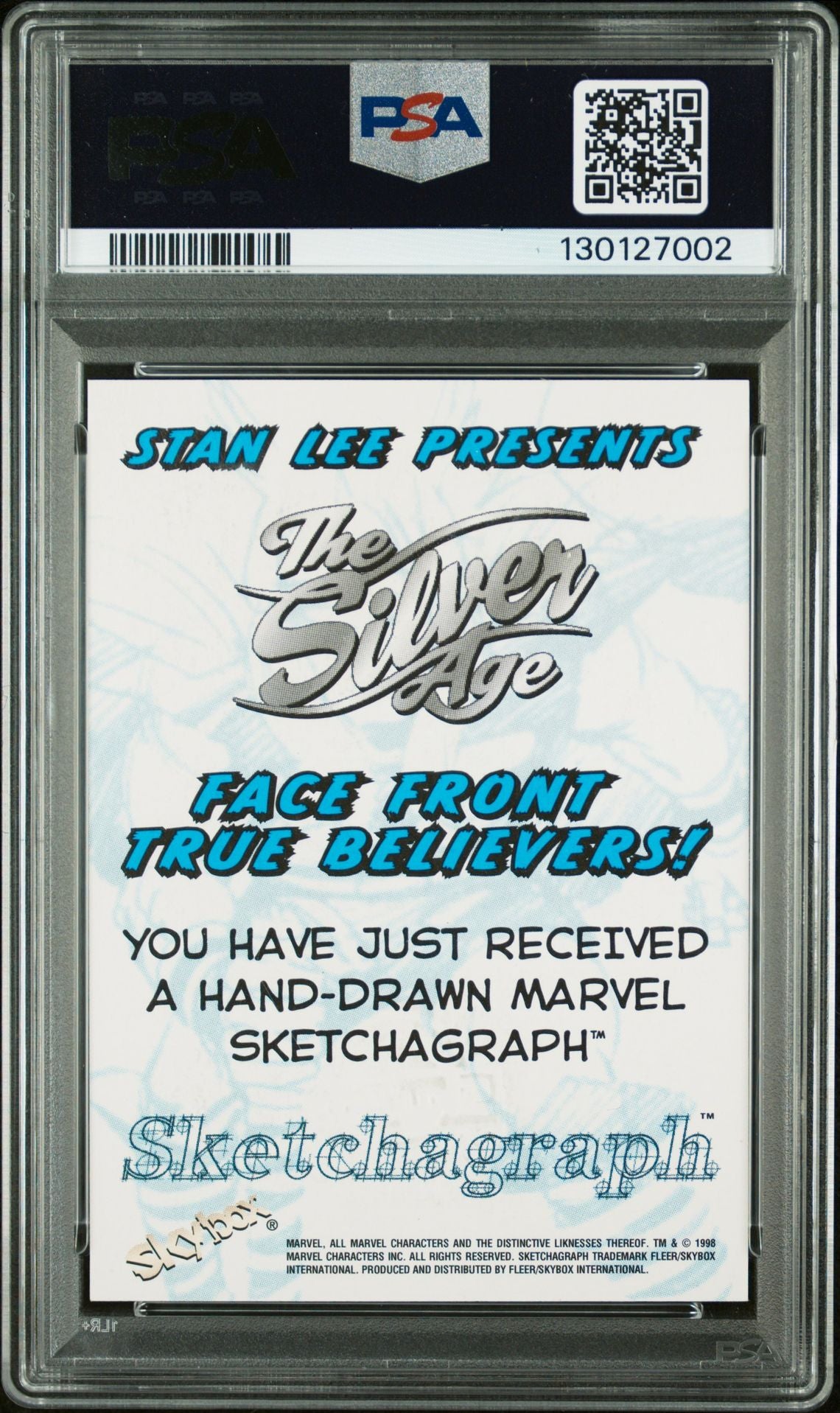 1998 Skybox Marvel Silver Age Sketchagraph Sketch Cards Gene Colan Daredevil PSA 9