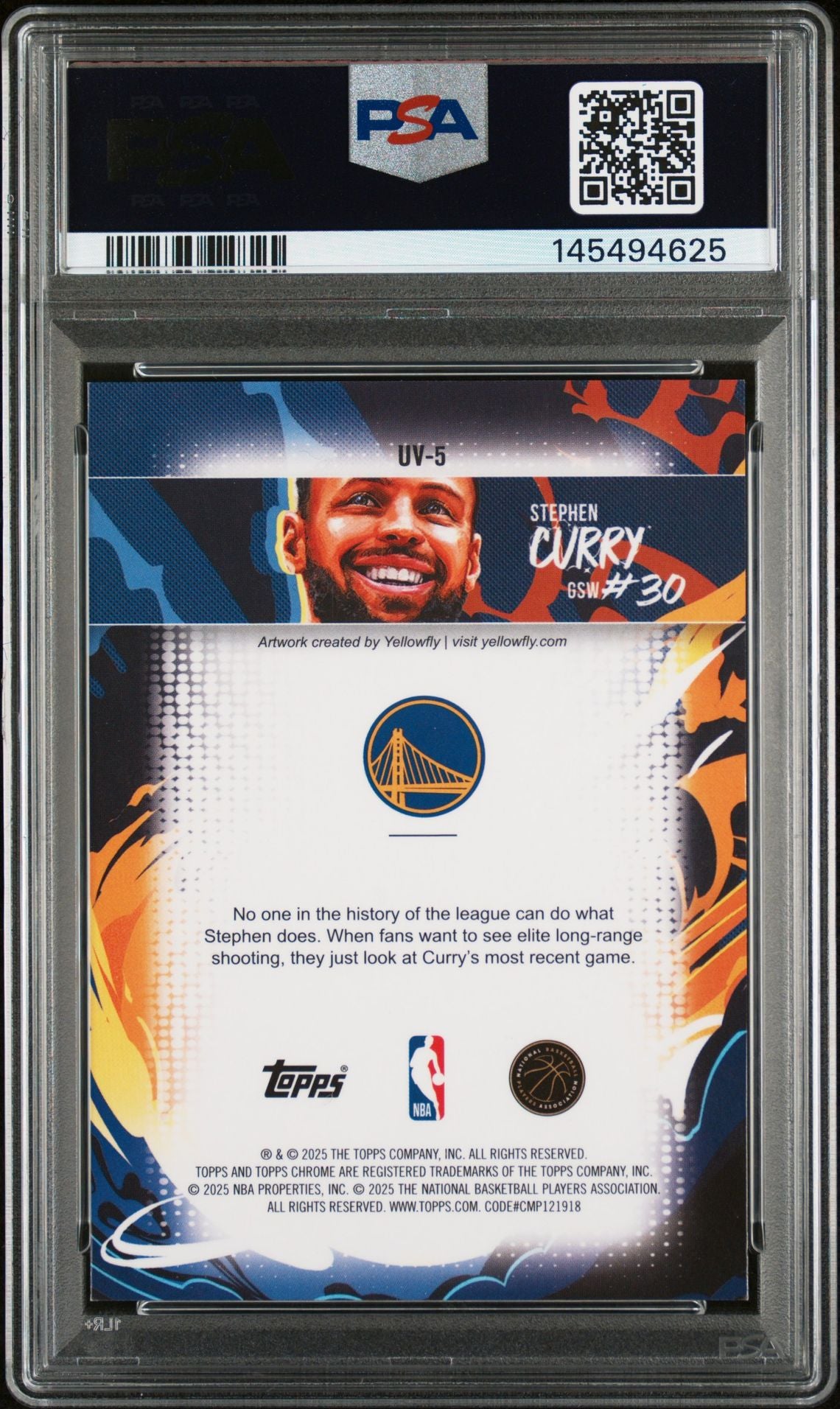 2025 Topps Chrome Ultra Violet #UV-5 Stephen Curry PSA 8