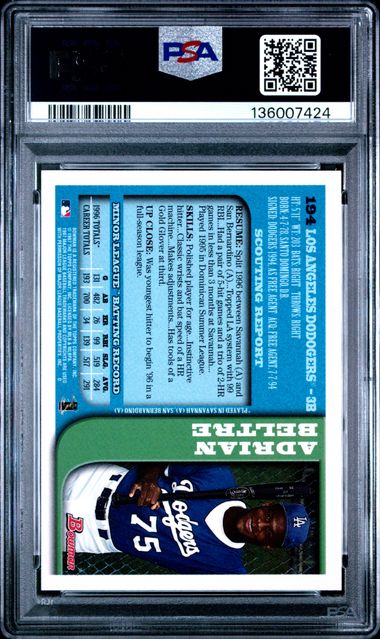 1997 BOWMAN ADRIAN BELTRE #194 PSA 9