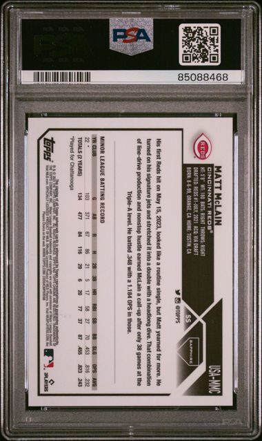 2023 TOPPS CHROME UPDATE SAPPHIRE EDITION AUTOGRAPH MATT MCLAIN AUTOGRAPH-GREEN #MMC PSA 10