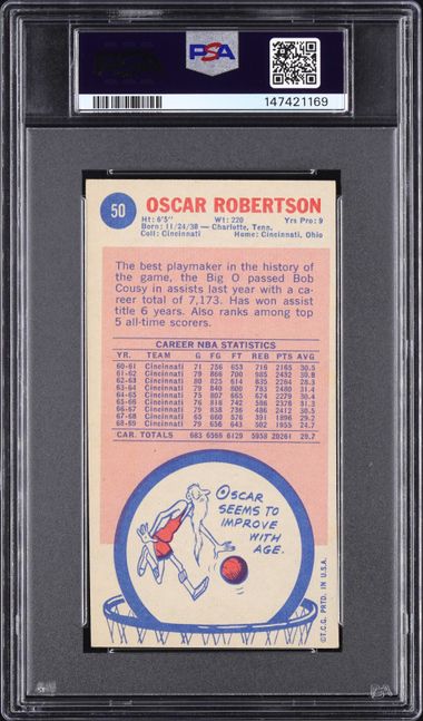 1969 TOPPS OSCAR ROBERTSON #50 PSA 4