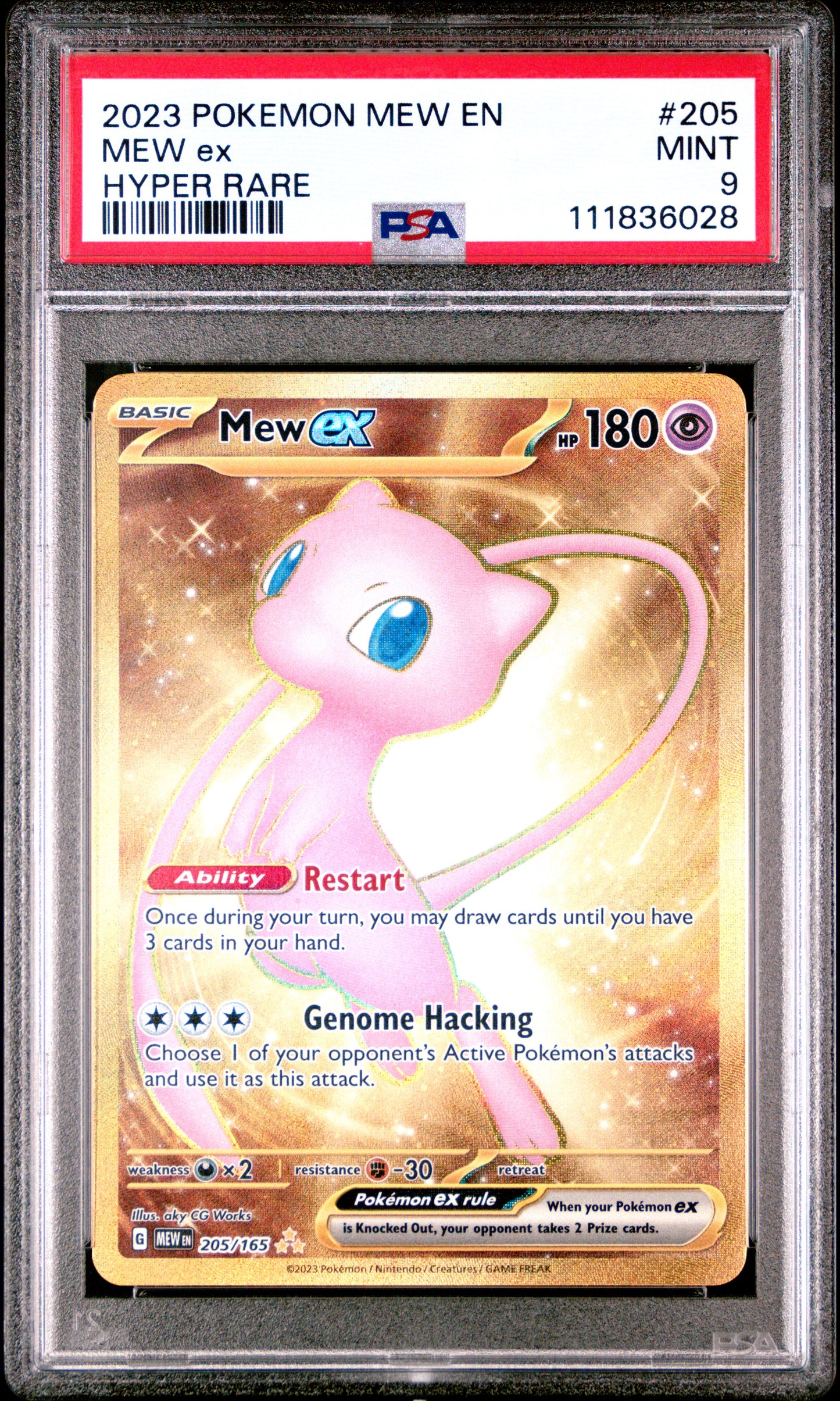 2023 Pokemon Mew En-151 Mew Ex Hyper Rare #205 PSA 9