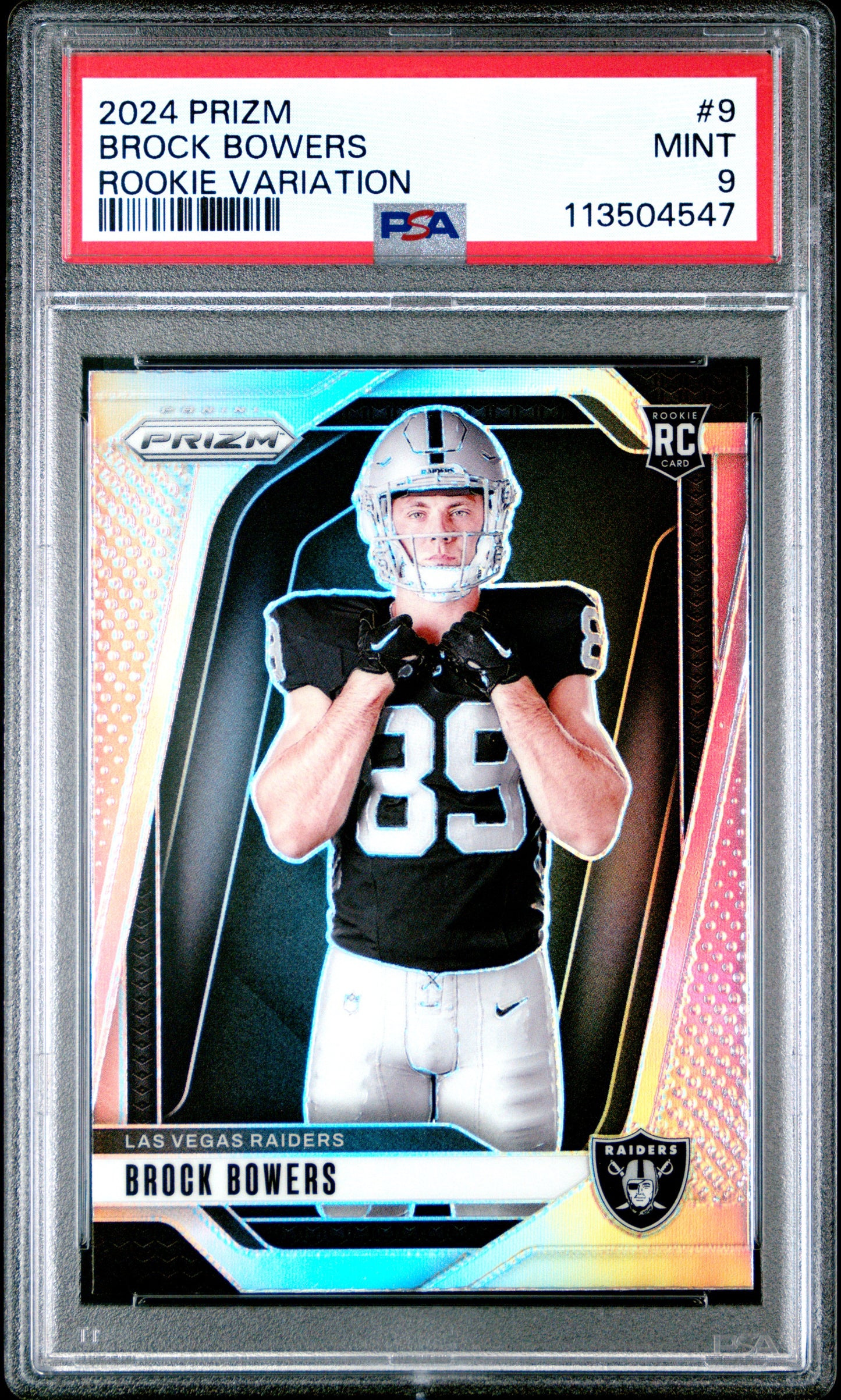 2024 Panini Prizm Rookie Variation Brock Bowers #9 PSA 9