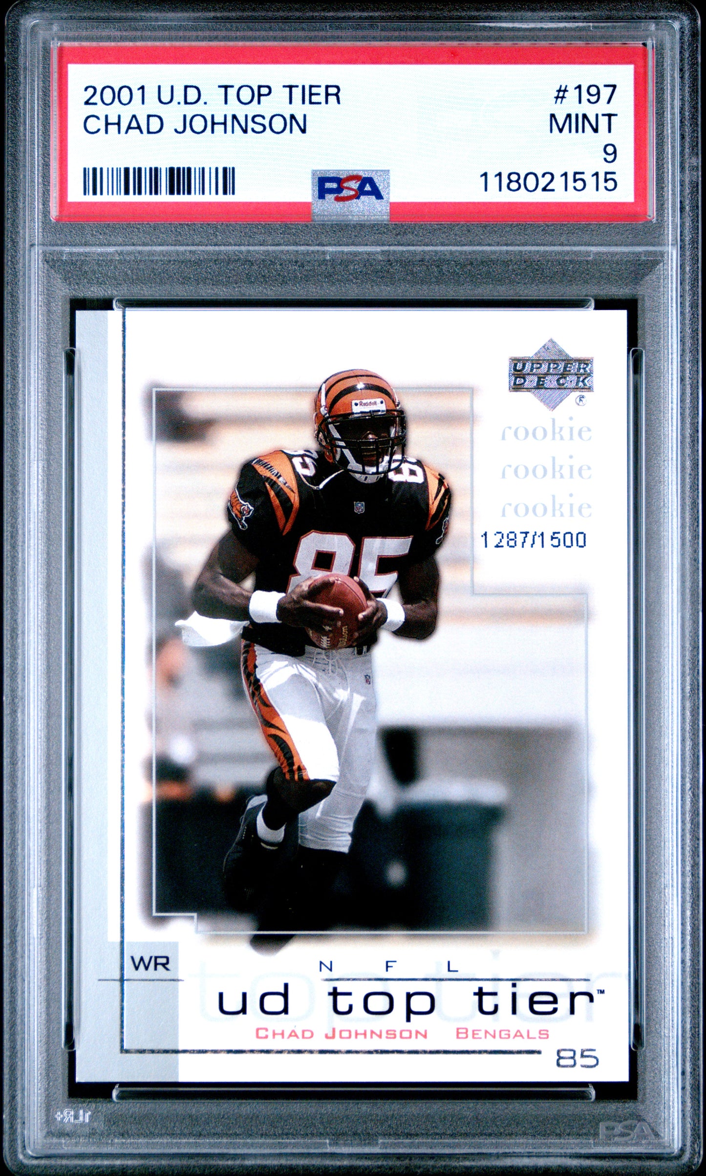 2001 Upper Deck Top Tier Chad Johnson #197 PSA 9