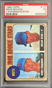 1968 TOPPS METS ROOKIES J.KOOSMAN/N.RYAN #177 PSA 3