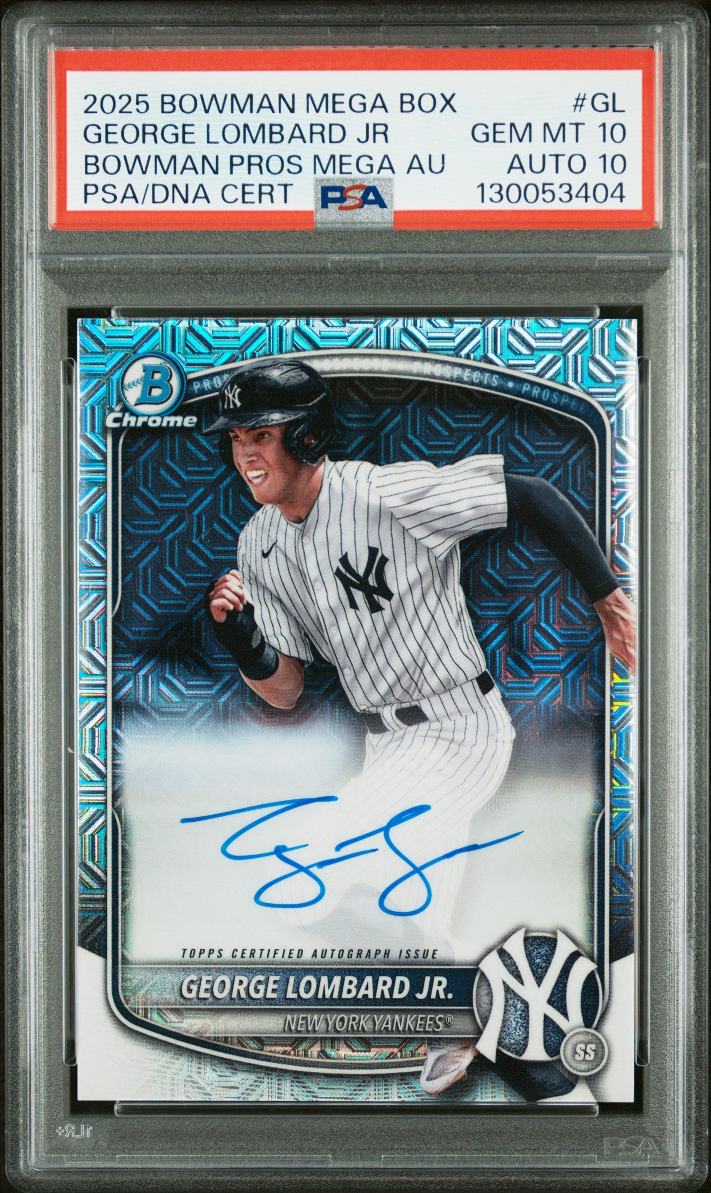 2025 Bowman Mega Box Bowman Prospect Mega Autographs George Lombard Jr. #GL PSA 10 Auto 10