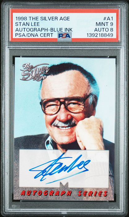 1998 the Silver Age Autograph #A1 Stan Lee Blue Ink PSA 9