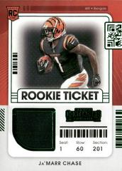 2021 Panini Contenders Ja'Marr Chase Rookie Ticket Swatch Autograph Variation #RSV-JMC SGC 9 Auto 10