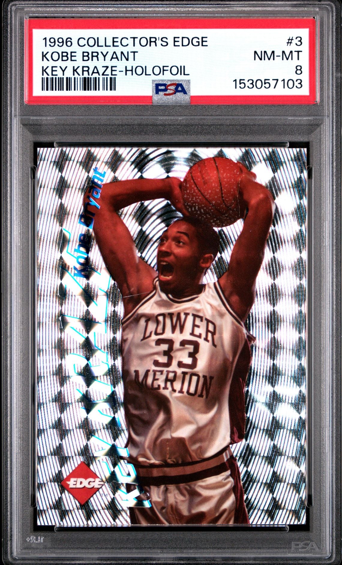 1996 Collector's Edge Key Kraze Kobe Bryant Holofoil #3 PSA 8
