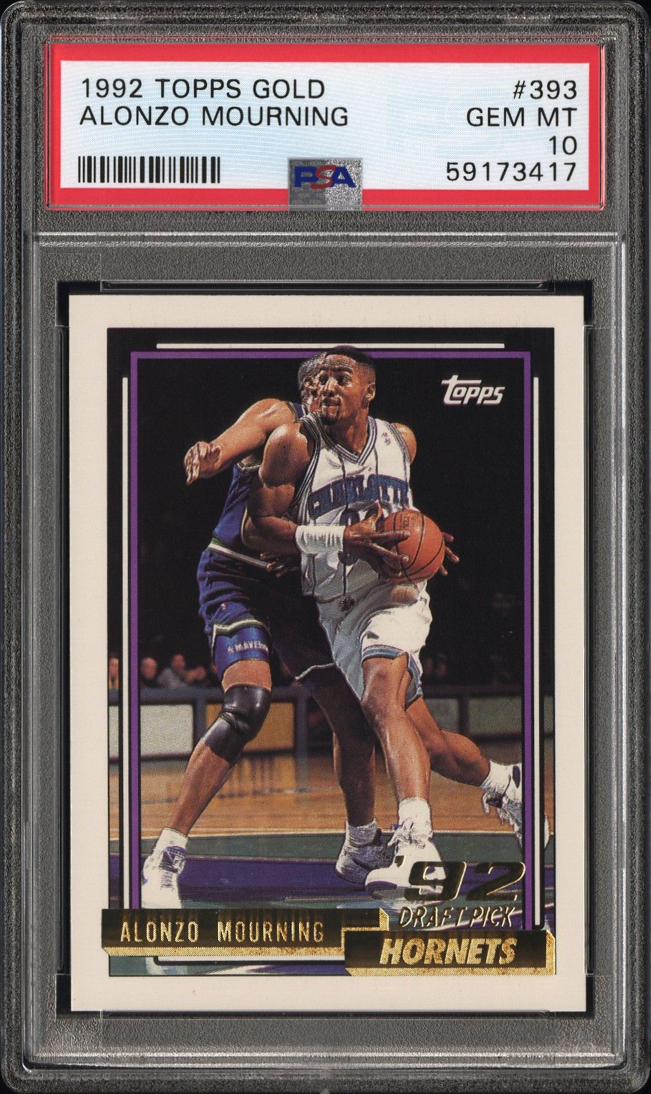 1992 Topps Gold Alonzo Mourning #393 PSA 10