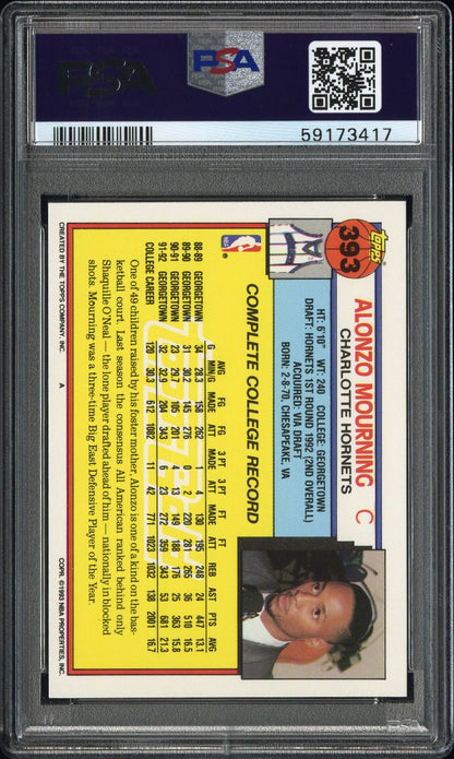 1992 Topps Gold Alonzo Mourning #393 PSA 10