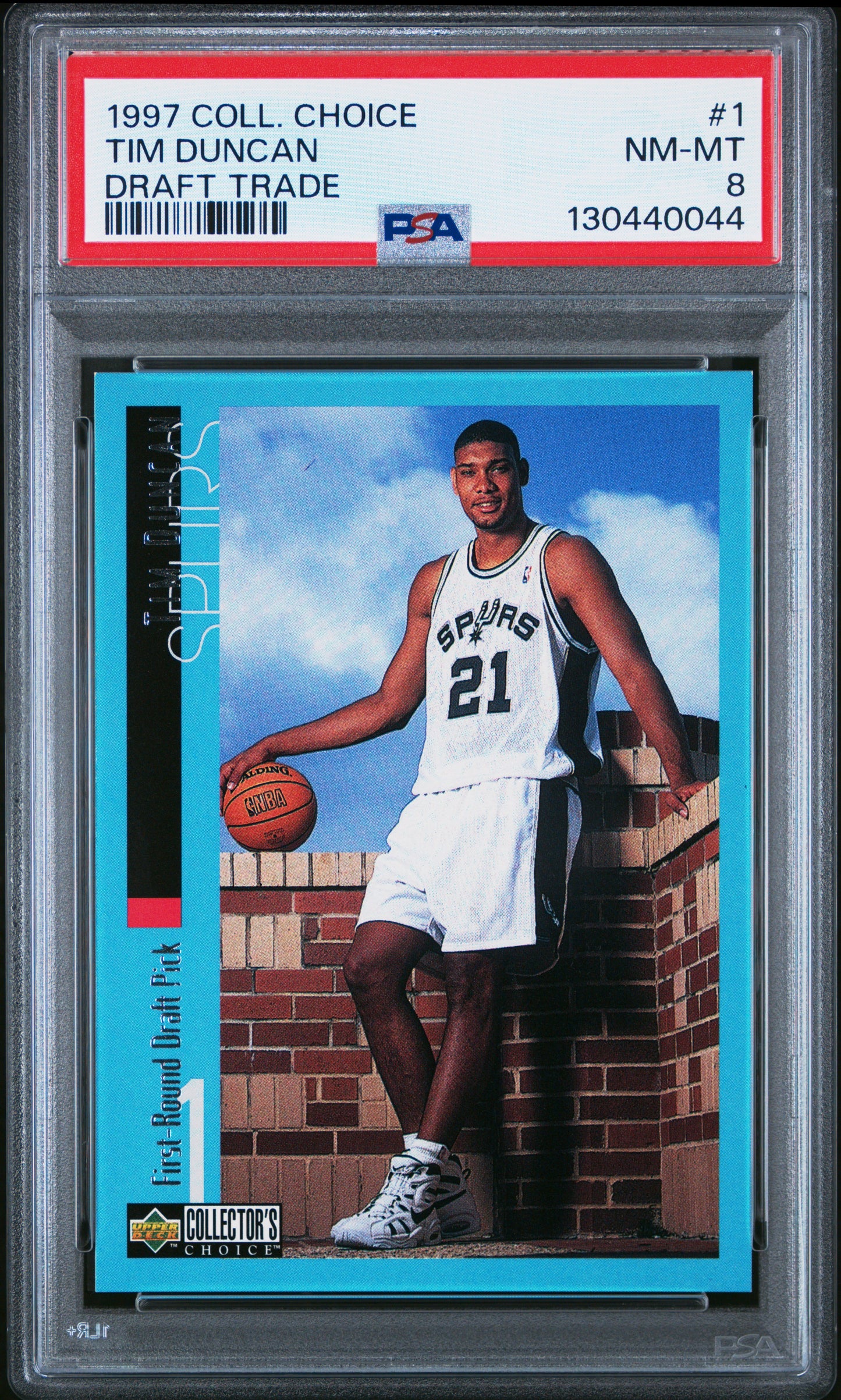 1997 Collector's Choice Draft Trade #1 Tim Duncan Draft Trade PSA 8
