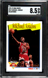 1991-92 NBA Hoops Michael Jordan Milestones #317 SGC 8.5