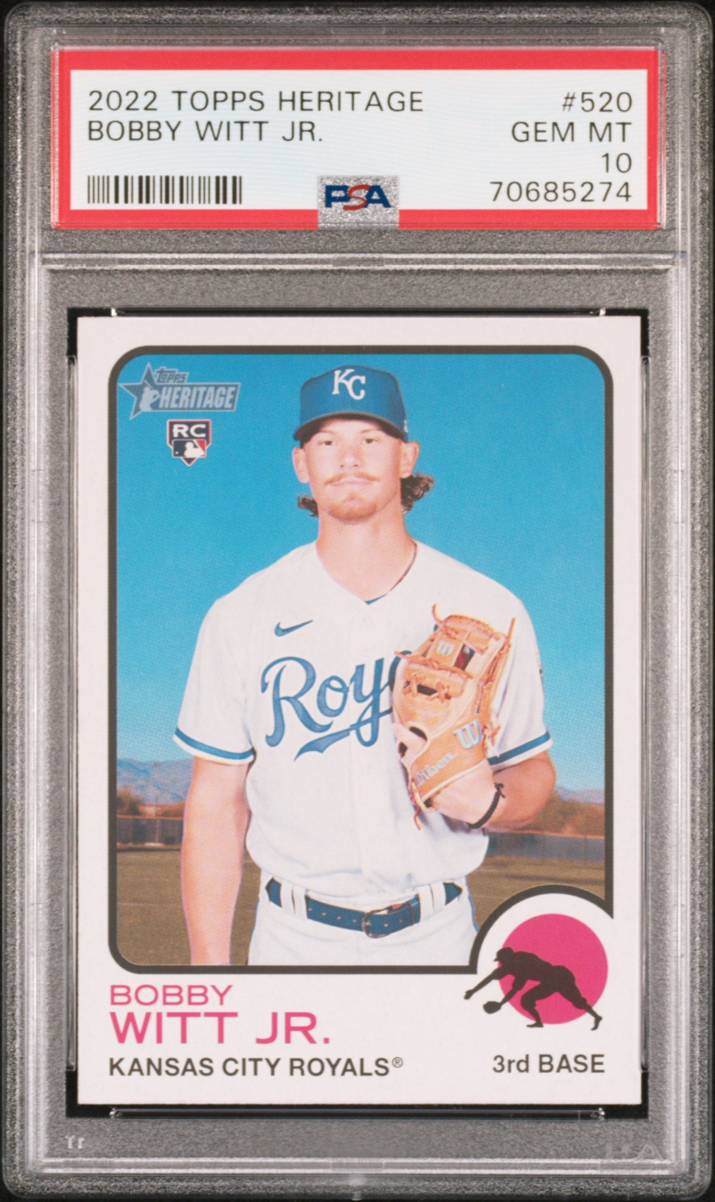 2022 Topps Heritage Bobby Witt Jr. #520 PSA 10