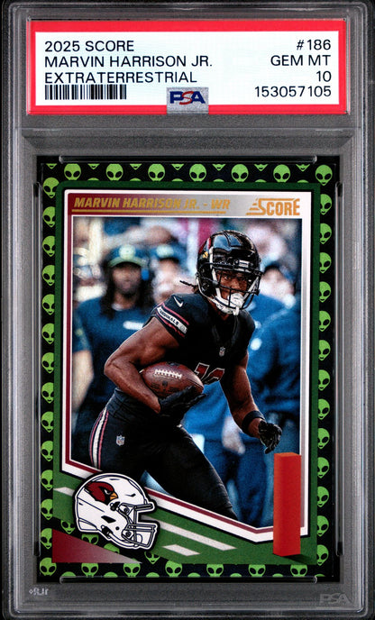 2025 Panini Score Marvin Harrison Jr. Extraterrestrial #186 PSA 10