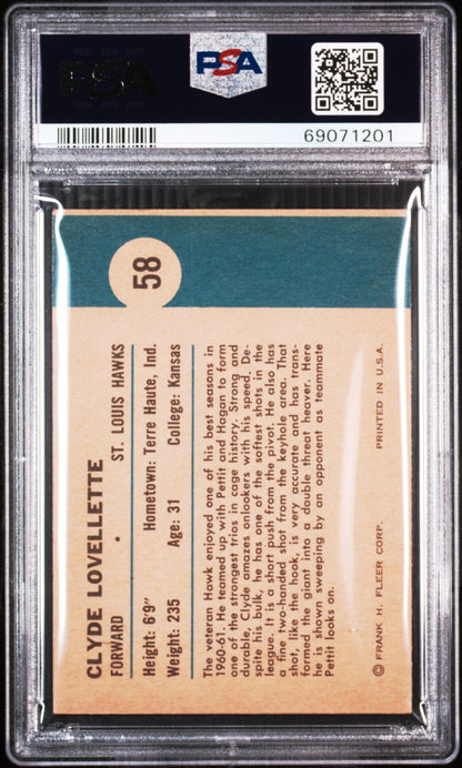 1961 Fleer #58 Clyde Lovellette in Action PSA 5