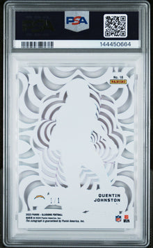 2023 Panini Illusions Funkadelic #18 Quentin Johnston Signature-Purple 1/1 1/1 PSA 10