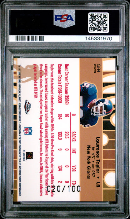 2005 Topps Chrome Golden Anniversary Golden Greats Lawrence Taylor Gold Ann.gold Greats-Ref. #GA4 PSA 9