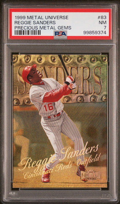 1999 Metal Universe #83 Reggie Sanders Precious Metal Gems 34/50 PSA 7