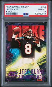 1997 Skybox Impact Jeff Blake Rave #195 PSA 8