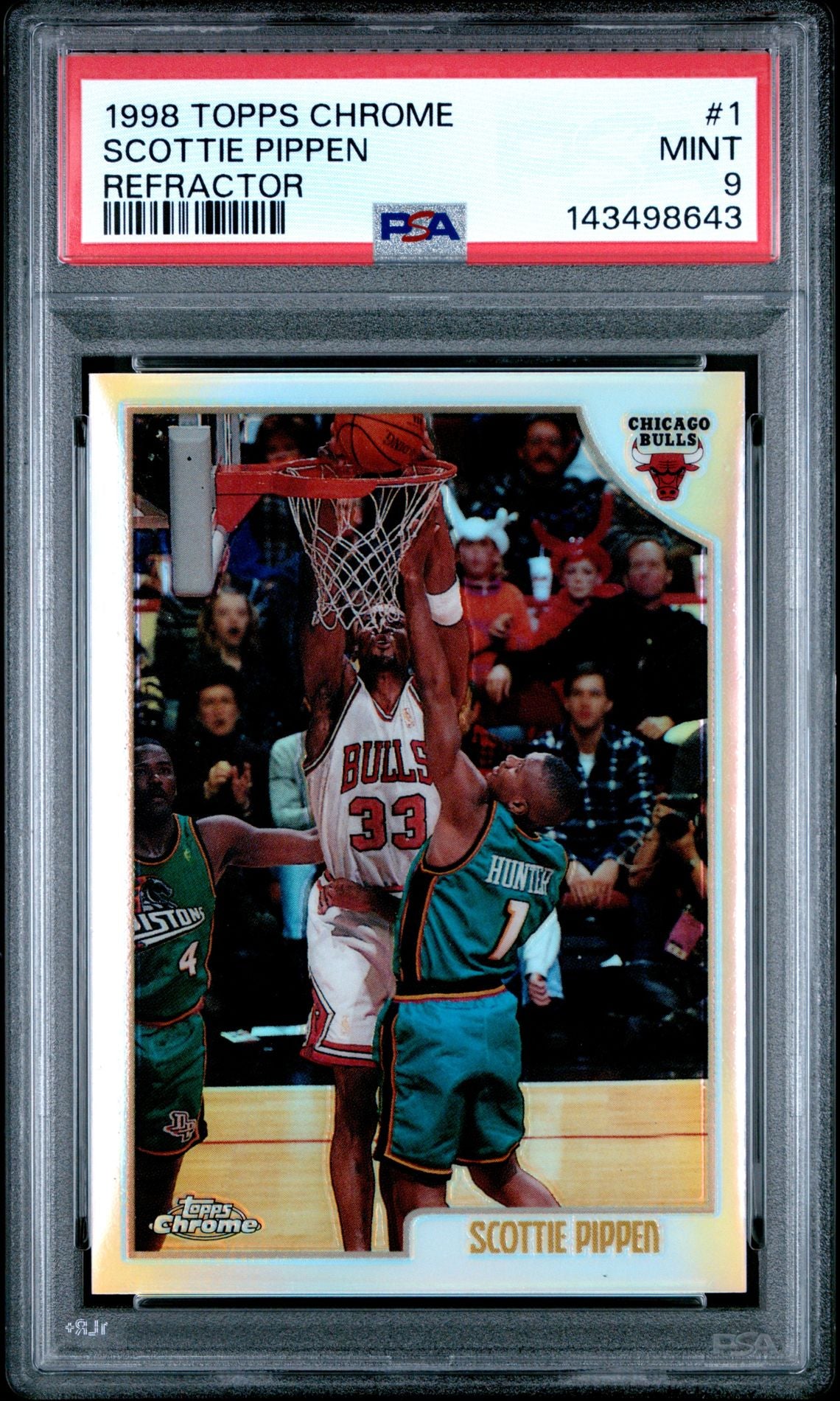 1998 Topps Chrome #1 Scottie Pippen Refractor PSA 9