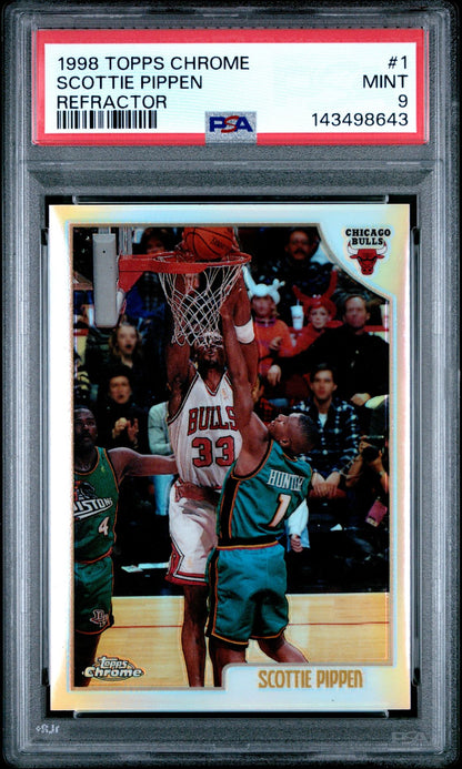 1998 Topps Chrome #1 Scottie Pippen Refractor PSA 9