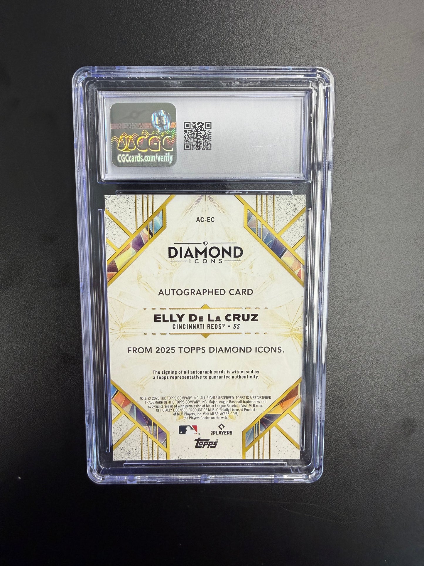 2025 Topps Diamond Icons Autographs #AC-EC Elly De La Cruz Blue CGC 9/10