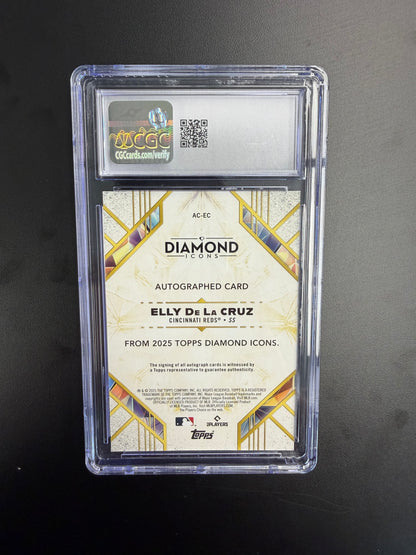 2025 Topps Diamond Icons Autographs #AC-EC Elly De La Cruz Blue CGC 9/10