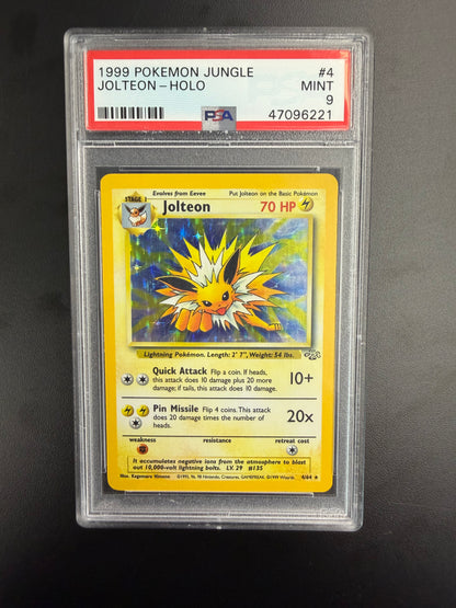 1999 POKEMON JUNGLE JOLTEON-HOLO #4 PSA 9