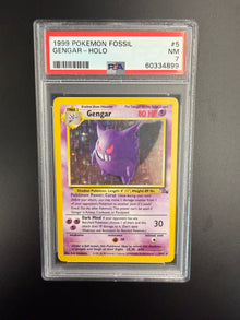 1999 POKEMON FOSSIL GENGAR-HOLO #5 PSA 7