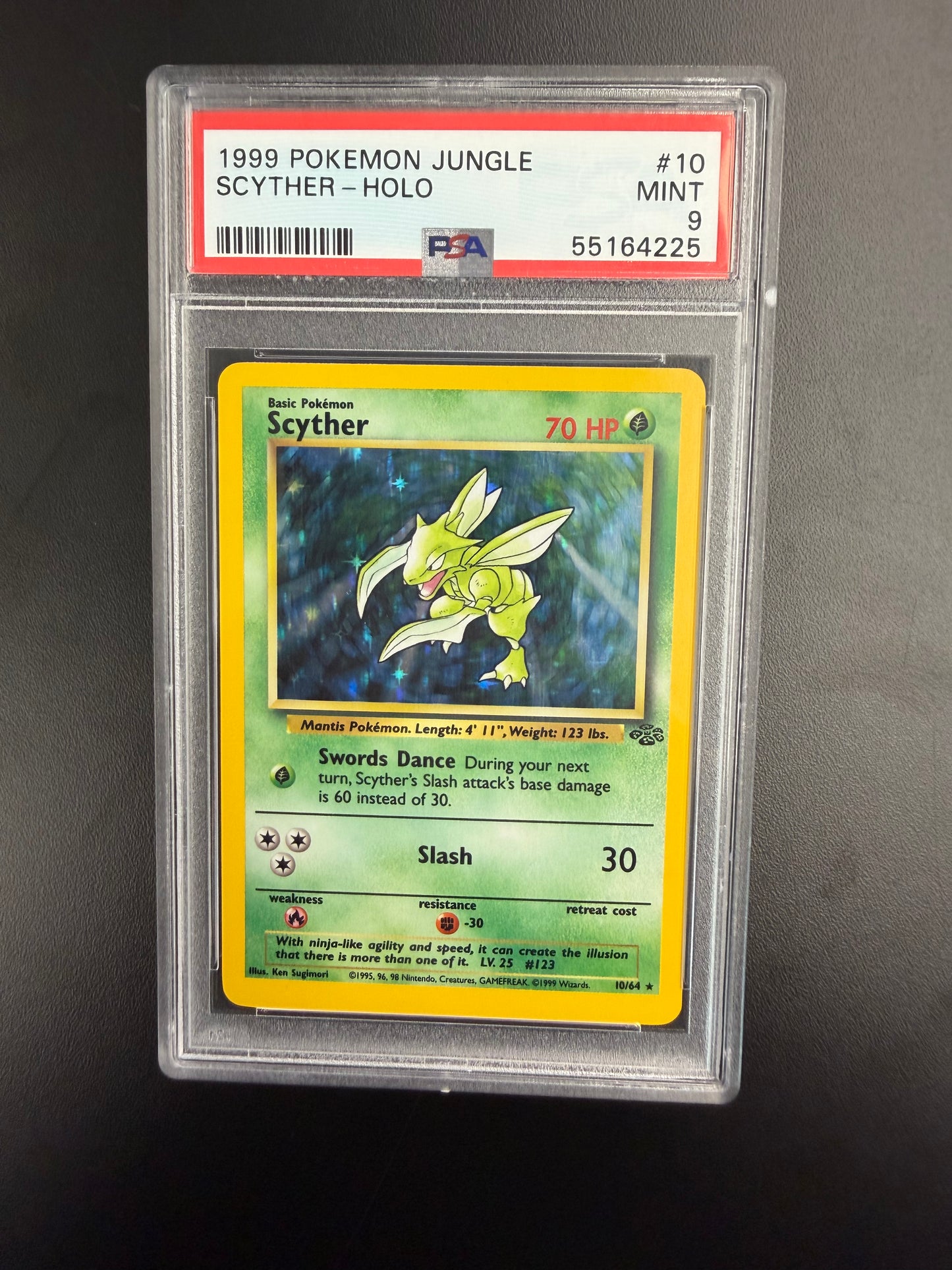1999 POKEMON JUNGLE SCYTHER-HOLO #10 PSA 9