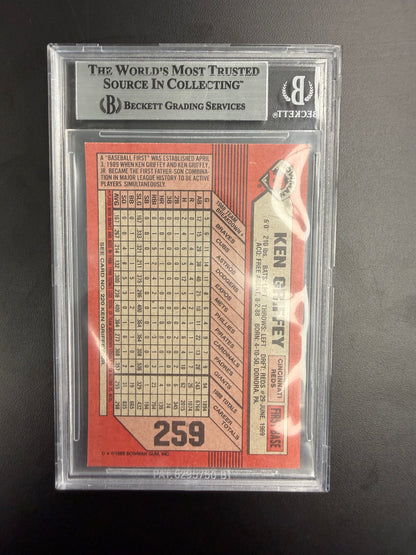 1989 Bowman Ken Griffey Sr./ Ken Griffey Jr. AUTO #259 BGS Authentic AU