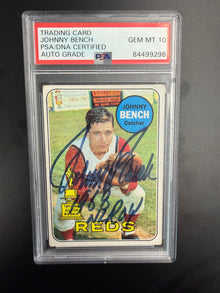 1969 Topps #95 Johnny Bench Authentic Auto PSA/DNA Certified 10
