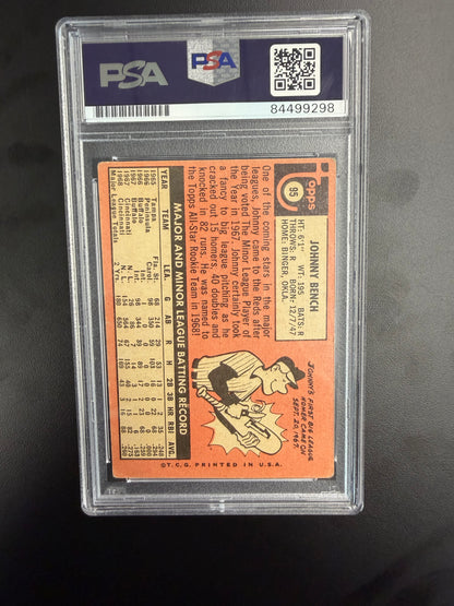1969 Topps #95 Johnny Bench Authentic Auto PSA/DNA Certified 10