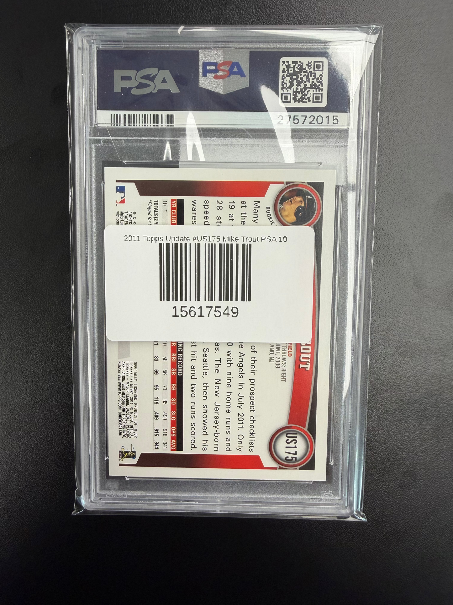 2011 Topps Update #US175 Mike Trout PSA 10