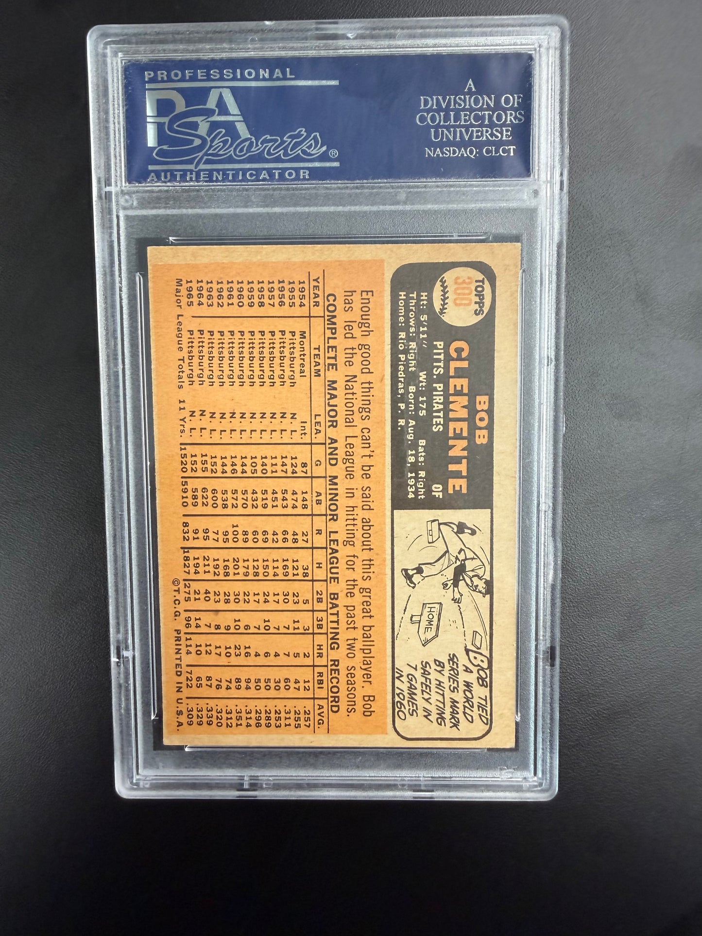 1966 Topps #300 Bob Clemente PSA 5