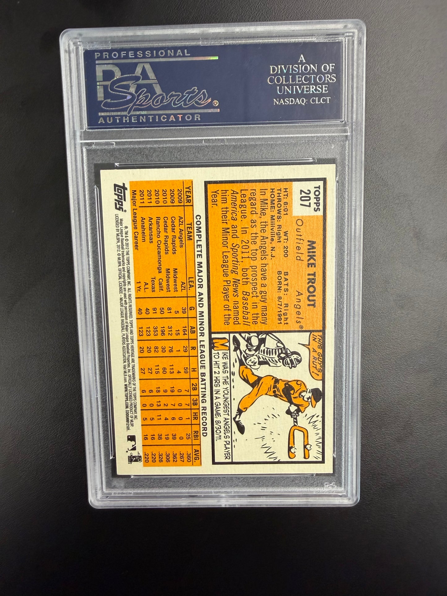 Mike Trout Signed Trading Card PSA AUTH