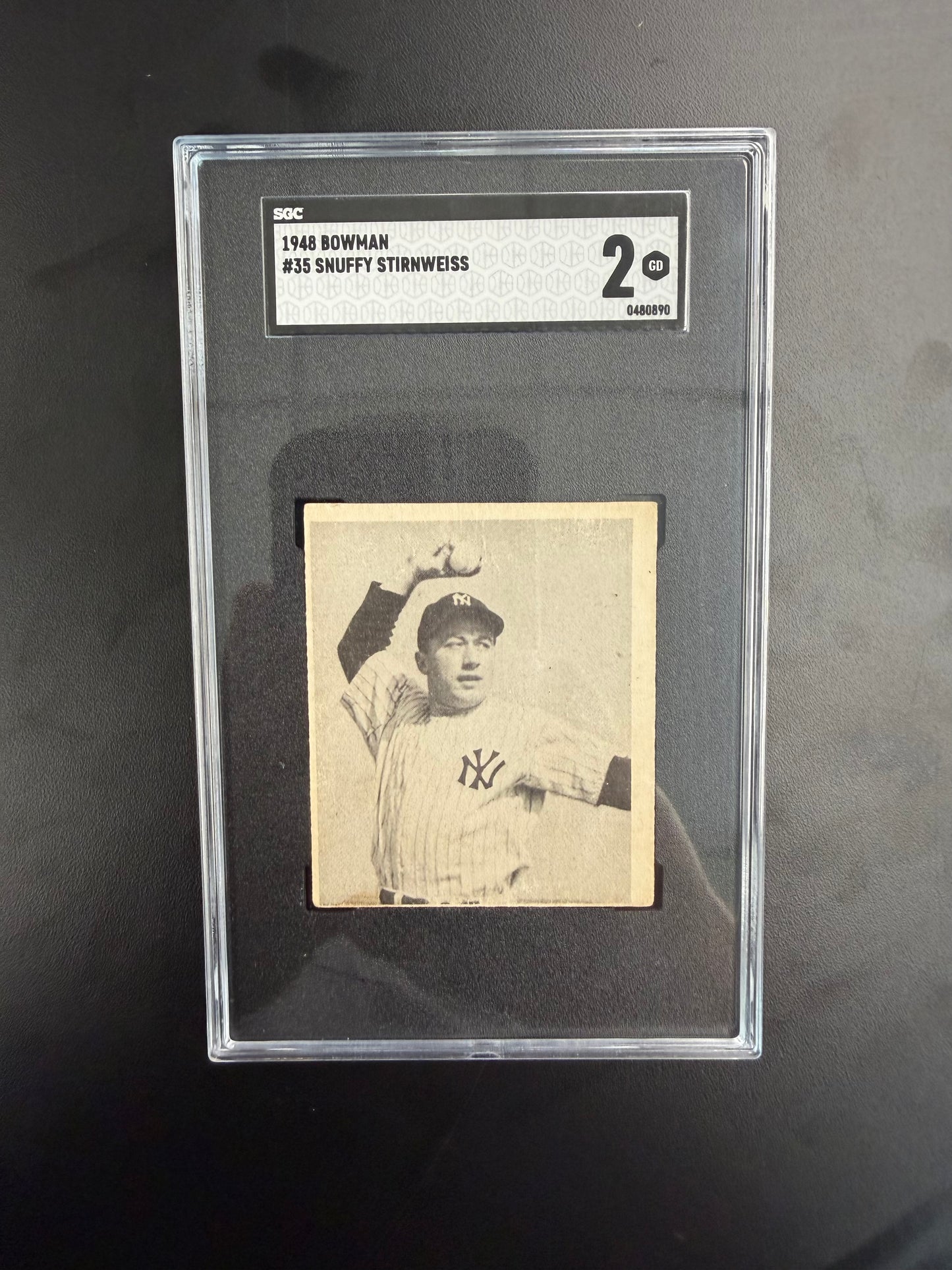 1948 Bowman #35 Snuffy Stirnweiss SGC 2