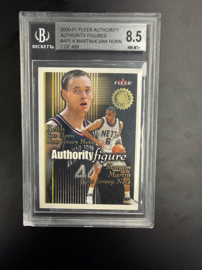 2000-01 Fleer Authority Authority Figures Kenyon Martin Keith Van Horn BGS 8.5