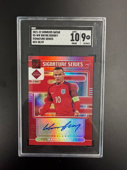 2021-22 Donruss Qatar SS-WR Wayne Rooney Signature Series Red SGC 10/9