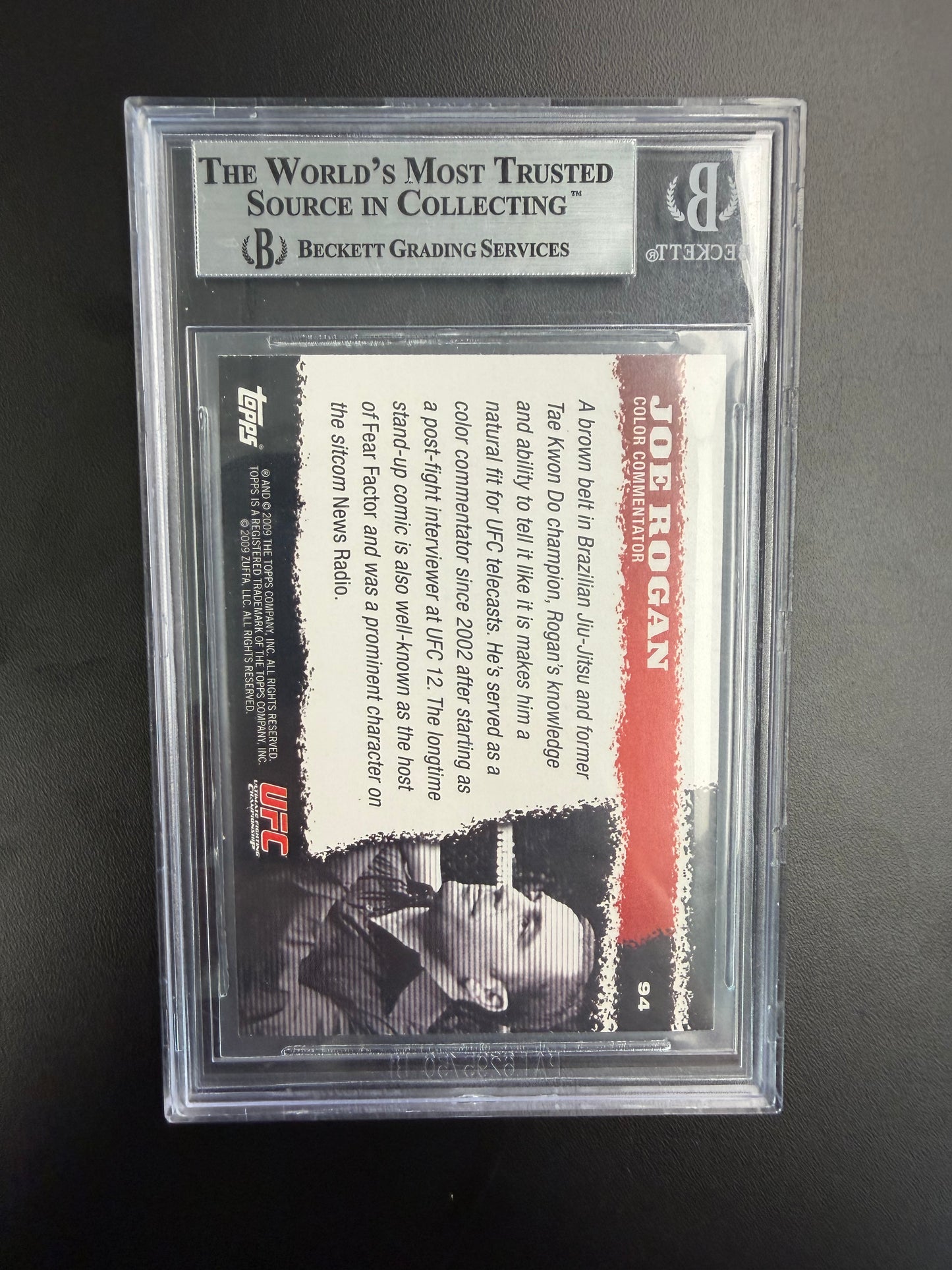 2009 Topps UFC Round 1 Joe Rogan BGS 8.5