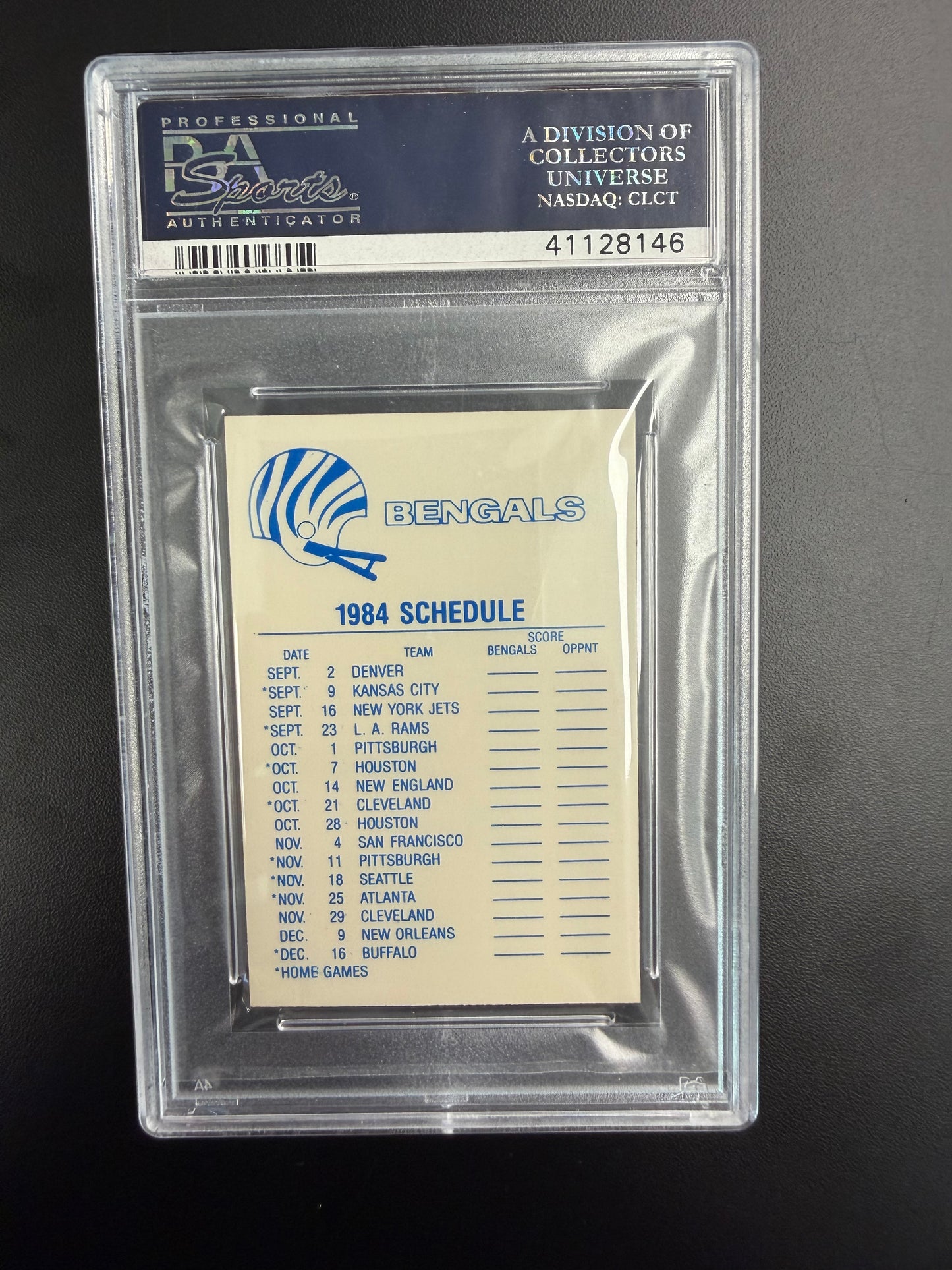 1983 Fleer Team Action Stickers Cincinnati Bengals Helmet PSA 10