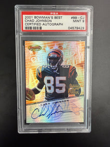 2001 BOWMAN'S BEST CERTIFIED AUTOGRAPH CHAD JOHNSON CERTIFIED AUTOGRAPH #BB-CJ PSA 9