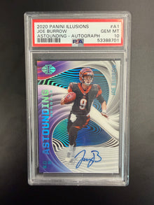 2020 PANINI ILLUSIONS ASTOUNDING JOE BURROW ASTOUNDING-AUTOGRAPH #A1 PSA 10