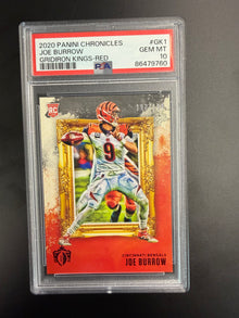 2020 PANINI CHRONICLES GRIDIRON KINGS JOE BURROW GRIDIRON KINGS-RED #GK1 PSA 10