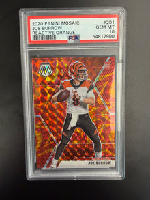 2020 PANINI MOSAIC JOE BURROW REACTIVE ORANGE #201 PSA 10
