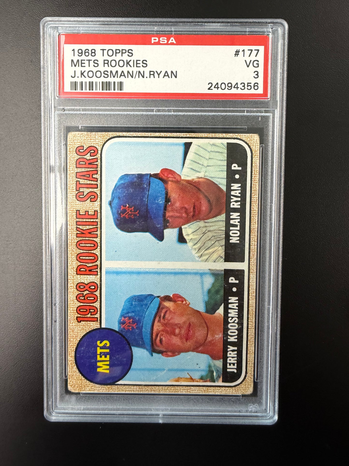 1968 TOPPS METS ROOKIES J.KOOSMAN/N.RYAN #177 PSA 3