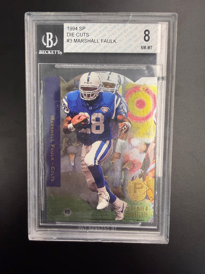 1994 SP Die Cuts Marshall Faulk #3 BGS 8